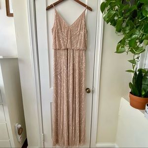 BHLDN Fidelia Beaded Maxi Dress in Blush